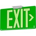 Hubbell Lighting Dual-Lite Exit Sign, Green Aluminum Face & Back w/ Photoluminescent Letters, Double Face, DPLPM75DG DPLPM75DG